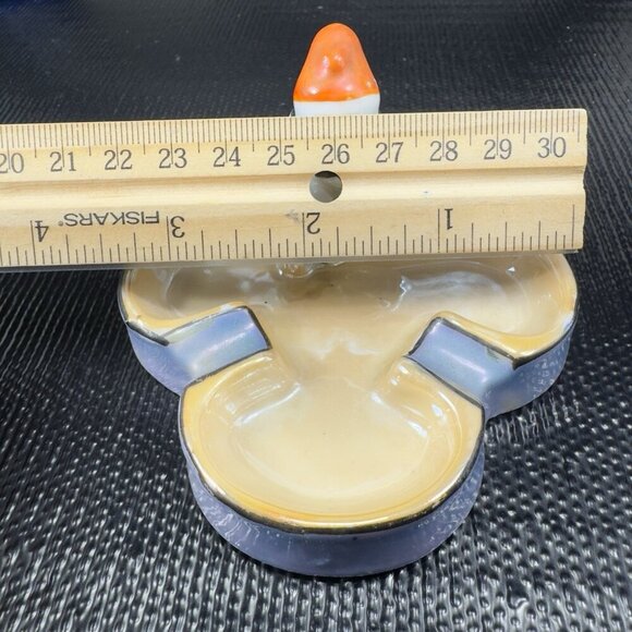 VINTAGE JAPAN CLOWN PIXIE LUSTERWARE ASHTRAY PLAYING CARD CLUB TRINKET DISH - Picture 4 of 13